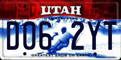 UT license plate D062YT