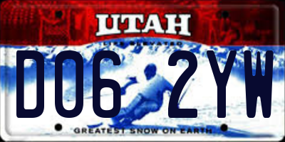 UT license plate D062YW