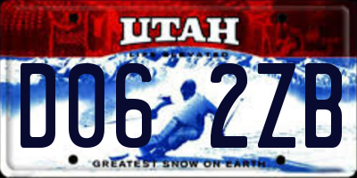 UT license plate D062ZB