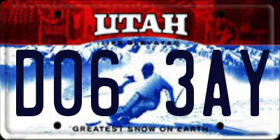 UT license plate D063AY