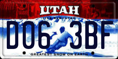 UT license plate D063BF