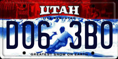 UT license plate D063BO