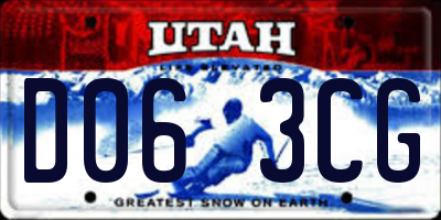 UT license plate D063CG