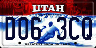 UT license plate D063CQ