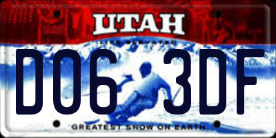 UT license plate D063DF