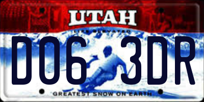 UT license plate D063DR