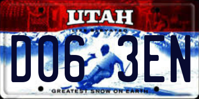 UT license plate D063EN