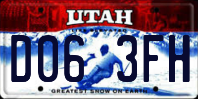 UT license plate D063FH