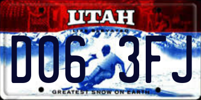 UT license plate D063FJ
