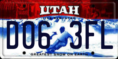 UT license plate D063FL