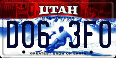 UT license plate D063FO