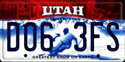 UT license plate D063FS