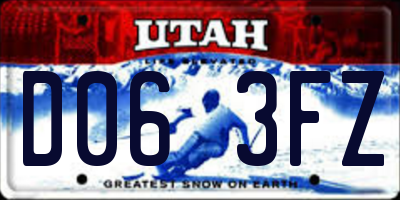 UT license plate D063FZ