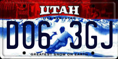UT license plate D063GJ
