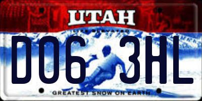 UT license plate D063HL
