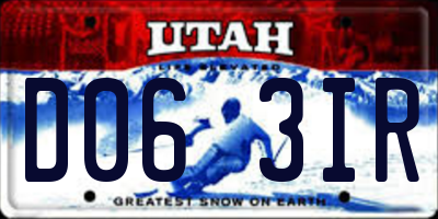 UT license plate D063IR