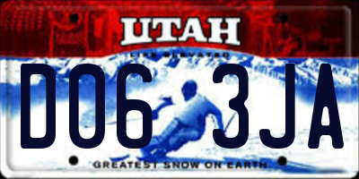 UT license plate D063JA