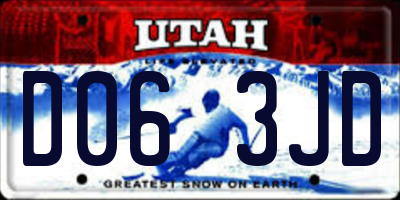 UT license plate D063JD