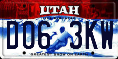 UT license plate D063KW