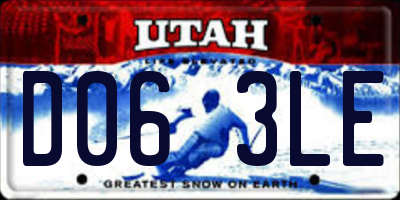 UT license plate D063LE