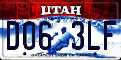 UT license plate D063LF