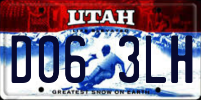 UT license plate D063LH