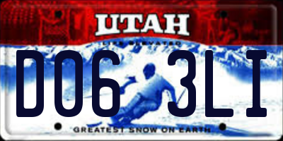 UT license plate D063LI