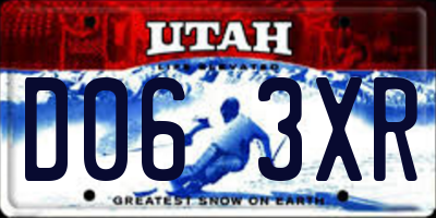 UT license plate D063XR
