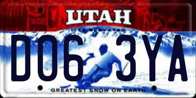 UT license plate D063YA