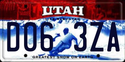 UT license plate D063ZA