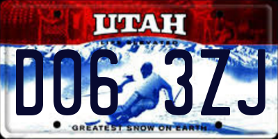 UT license plate D063ZJ