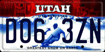 UT license plate D063ZN