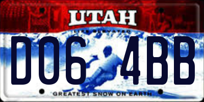 UT license plate D064BB