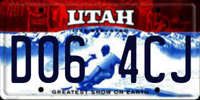 UT license plate D064CJ