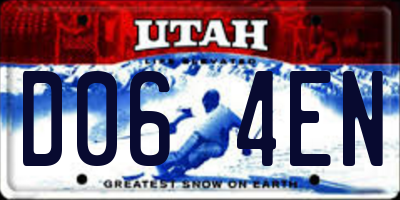 UT license plate D064EN