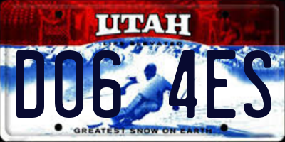 UT license plate D064ES