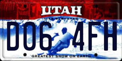 UT license plate D064FH