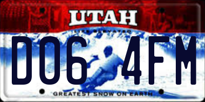 UT license plate D064FM