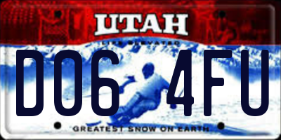 UT license plate D064FU