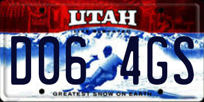 UT license plate D064GS