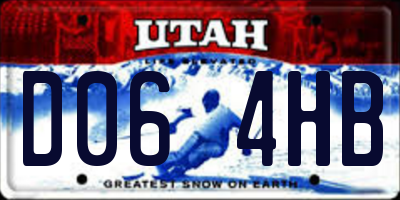 UT license plate D064HB