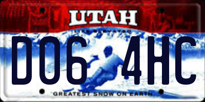 UT license plate D064HC