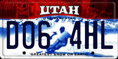 UT license plate D064HL