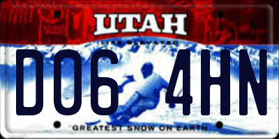 UT license plate D064HN