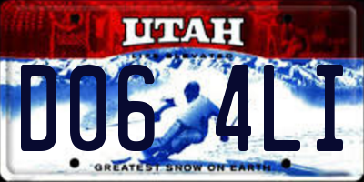 UT license plate D064LI