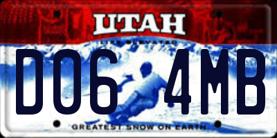 UT license plate D064MB