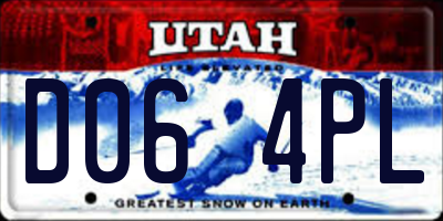 UT license plate D064PL