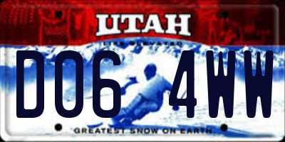 UT license plate D064WW