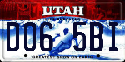 UT license plate D065BI