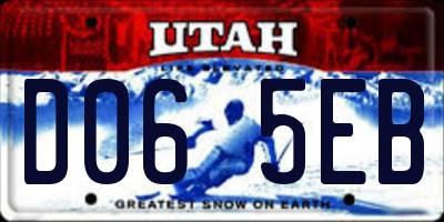 UT license plate D065EB